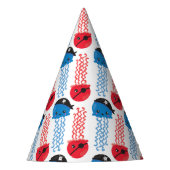 Pirate Jellyfish, kwallen Pattern, Zee Animals Feesthoedjes (Voorkant)