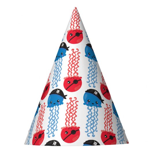 Pirate Jellyfish, kwallen Pattern, Zee Animals Feesthoedjes (Voorkant)