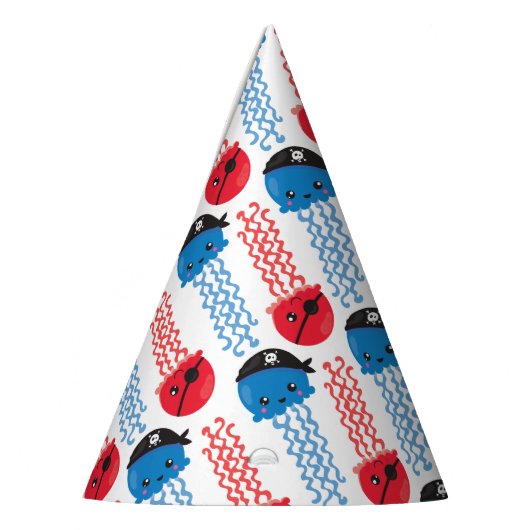 Pirate Jellyfish, kwallen Pattern, Zee Animals Feesthoedjes (Links)