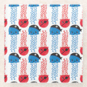 Pirate Jellyfish, kwallen Pattern, Zee Animals Glazen Onderzetter (Voorkant)