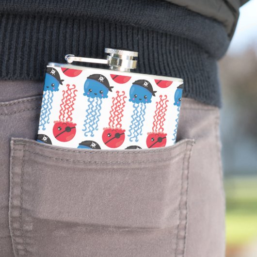 Pirate Jellyfish, kwallen Pattern, Zee Animals Heupfles (Voorbeeld)