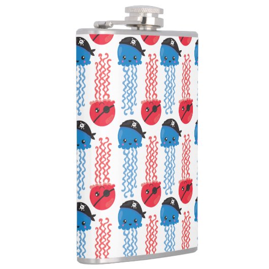 Pirate Jellyfish, kwallen Pattern, Zee Animals Heupfles (Rechts)