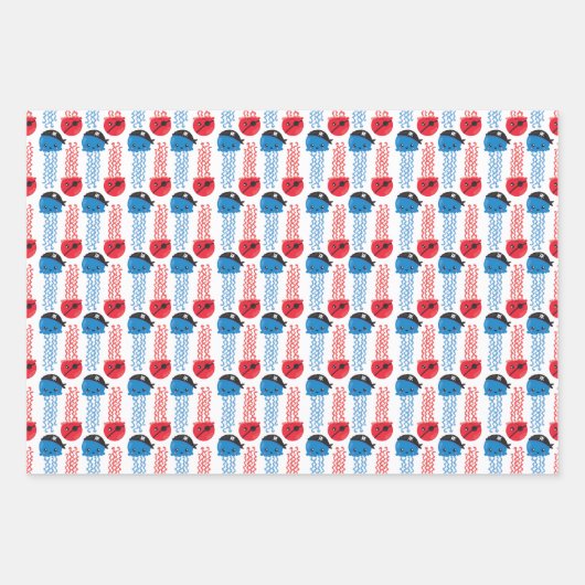 Pirate Jellyfish, kwallen Pattern, Zee Animals Inpakpapier Vel (Voorkant)