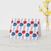 Pirate Jellyfish, kwallen Pattern, Zee Animals Kaart (Gele Bloem)