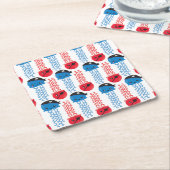 Pirate Jellyfish, kwallen Pattern, Zee Animals Kartonnen Onderzetters (Schuin)