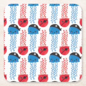Pirate Jellyfish, kwallen Pattern, Zee Animals Kartonnen Onderzetters (Voorkant)