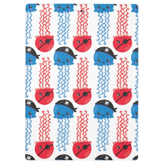 Pirate Jellyfish, kwallen Pattern, Zee Animals Klembord (Achterkant)