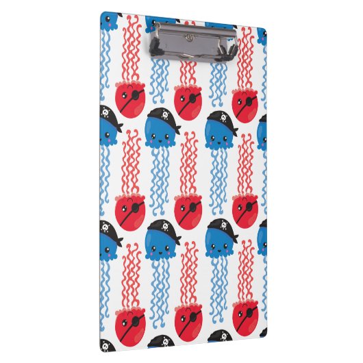 Pirate Jellyfish, kwallen Pattern, Zee Animals Klembord (Rechts)