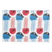 Pirate Jellyfish, kwallen Pattern, Zee Animals Kussensloop (Achterkant)