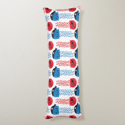 Pirate Jellyfish, kwallen Pattern, Zee Animals Lichaamskussen (Achterkant (Verticaal))