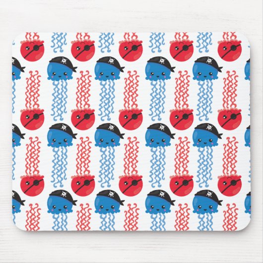 Pirate Jellyfish, kwallen Pattern, Zee Animals Muismat (Voorkant)