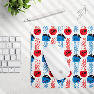 Pirate Jellyfish, kwallen Pattern, Zee Animals Muismat