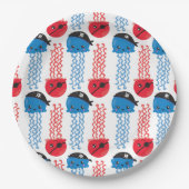 Pirate Jellyfish, kwallen Pattern, Zee Animals Papieren Bordje (Voorkant)