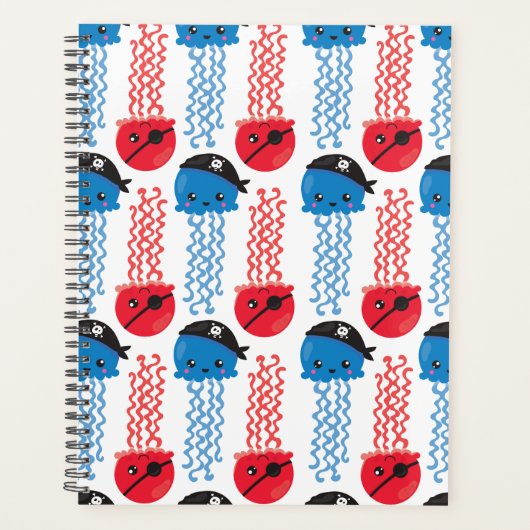 Pirate Jellyfish, kwallen Pattern, Zee Animals Planner (Voorkant)