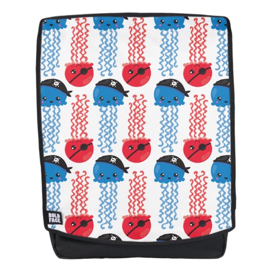 Pirate Jellyfish, kwallen Pattern, Zee Animals Rugtassen (Voorkant)