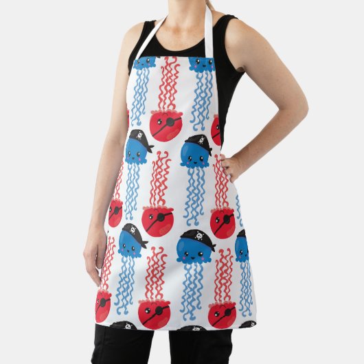 Pirate Jellyfish, kwallen Pattern, Zee Animals Schort (Insitu)