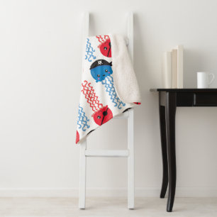 Pirate Jellyfish, kwallen Pattern, Zee Animals Sherpa Deken