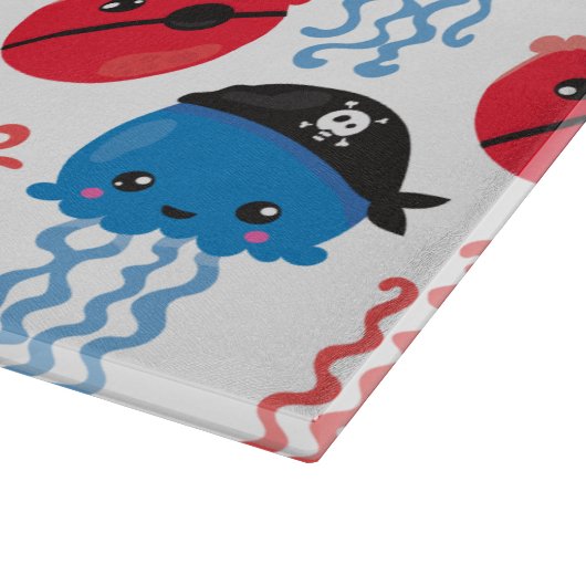 Pirate Jellyfish, kwallen Pattern, Zee Animals Snijplank (Hoek)
