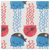 Pirate Jellyfish, kwallen Pattern, Zee Animals Stof (Close Up)