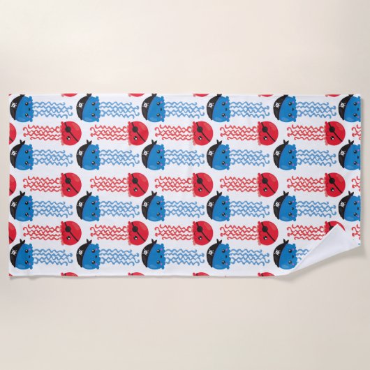 Pirate Jellyfish, kwallen Pattern, Zee Animals Strandlaken (Voorkant)