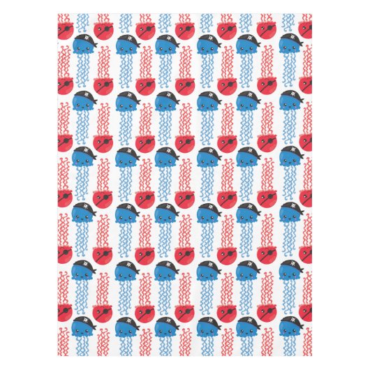 Pirate Jellyfish, kwallen Pattern, Zee Animals Tafelkleed (Voorkant)
