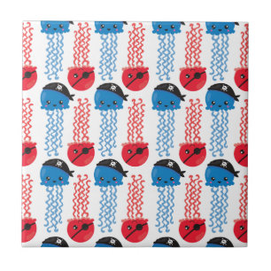Pirate Jellyfish, kwallen Pattern, Zee Animals Tegeltje