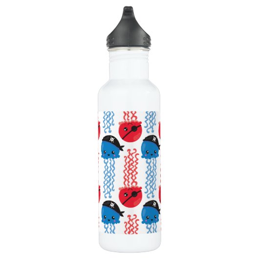 Pirate Jellyfish, kwallen Pattern, Zee Animals Waterfles (Rechts)