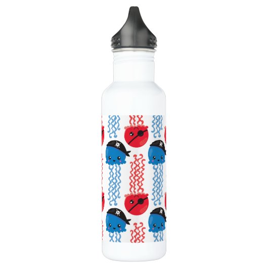 Pirate Jellyfish, kwallen Pattern, Zee Animals Waterfles (Links)