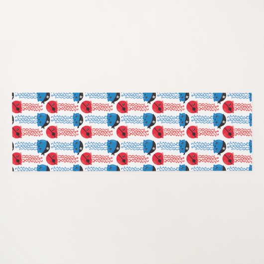 Pirate Jellyfish, kwallen Pattern, Zee Animals Yogamat (Achterkant (horizontaal))
