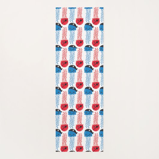 Pirate Jellyfish, kwallen Pattern, Zee Animals Yogamat (Achterkant)