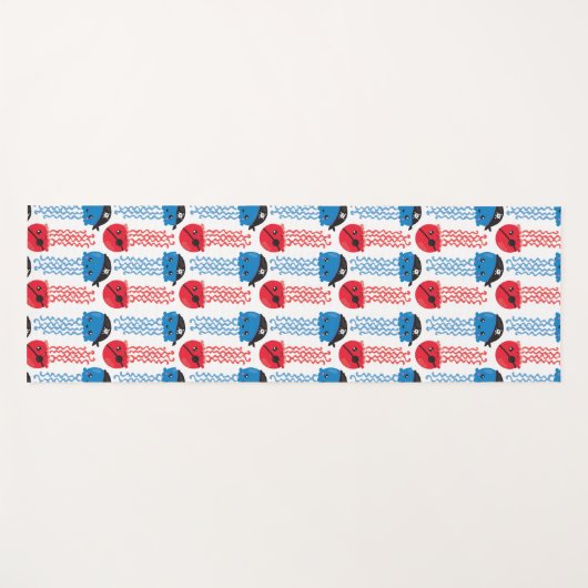 Pirate Jellyfish, kwallen Pattern, Zee Animals Yogamat (Voorkant (horizontaal))