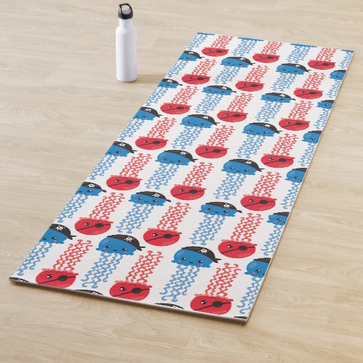 Pirate Jellyfish, kwallen Pattern, Zee Animals Yogamat (In situ)