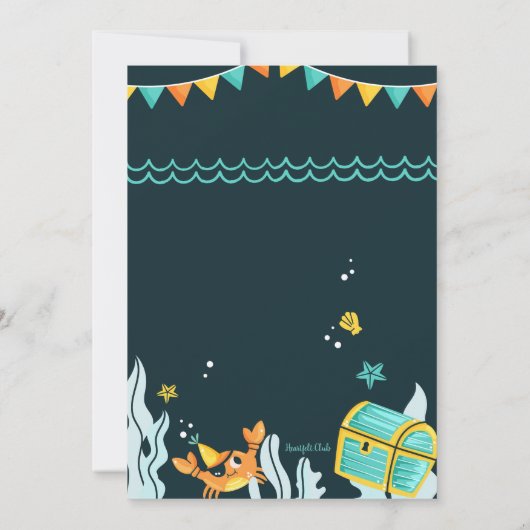 Pirate Jeugd Verjaardagsfeestje Kaart (Achterkant)