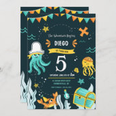 Pirate Jeugd Verjaardagsfeestje Kaart (Voorkant / Achterkant)