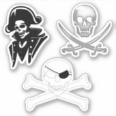 Pirate Jolly Roger 3-pack Sticker (Voorkant)