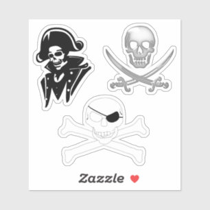 Pirate Jolly Roger 3-pack Sticker