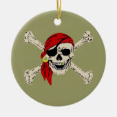 Pirate Jolly Roger Keramisch Ornament (Voorkant)