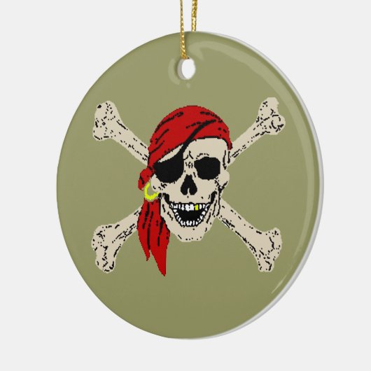 Pirate Jolly Roger Keramisch Ornament (Links)