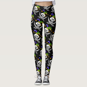 Pirate, Jolly Roger, Mardi Gras stijl, Leggings