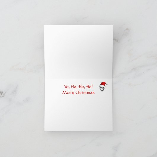 Pirate Jolly Roger Santa Christmas Kaart (Binnen)