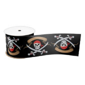 Pirate Jolly Roger Satijnen Lint (Spoel)