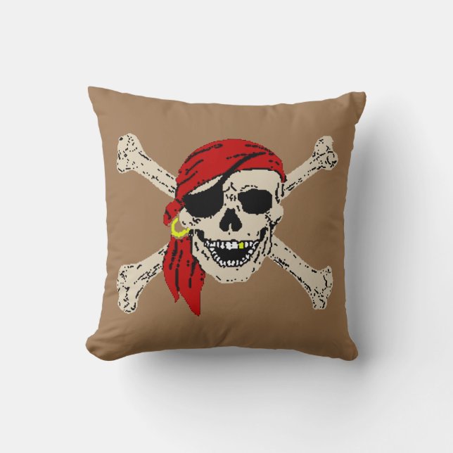 Pirate Jolly Roger Skull Sierkussen (Voorkant)