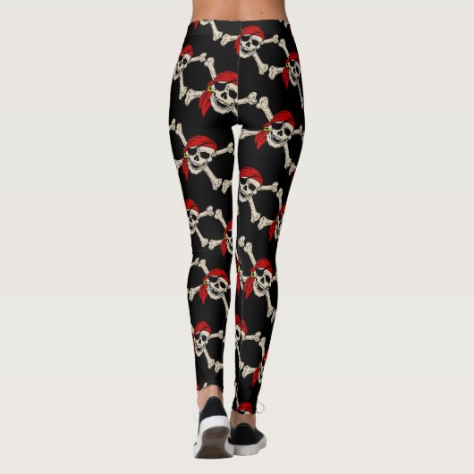 Pirate, Jolly Roger, stijl, Leggings (Achterkant)