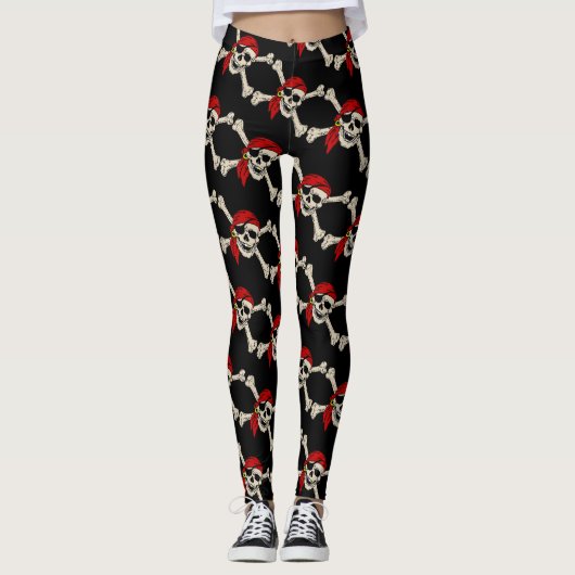 Pirate, Jolly Roger, stijl, Leggings (Voorkant)