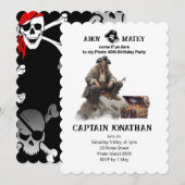 Pirate Jolly Roger Uitnodiging (Voorkant / Achterkant)