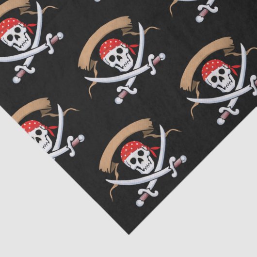 Pirate Jolly Roger verjaardagsfeestje Tissuepapier (Detail)