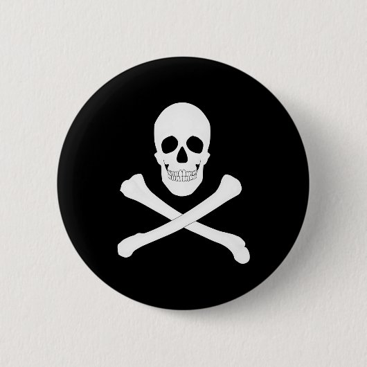Pirate (Jolly Roger) vlag Ronde Button 5,7 Cm (Voorkant)