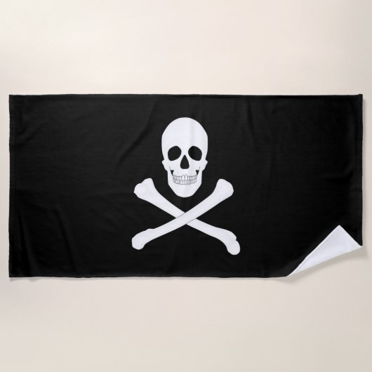 Pirate (Jolly Roger) vlag Strandlaken (Voorkant)