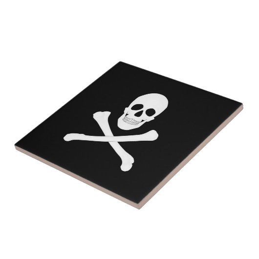 Pirate (Jolly Roger) vlag Tegeltje (Zijkant)