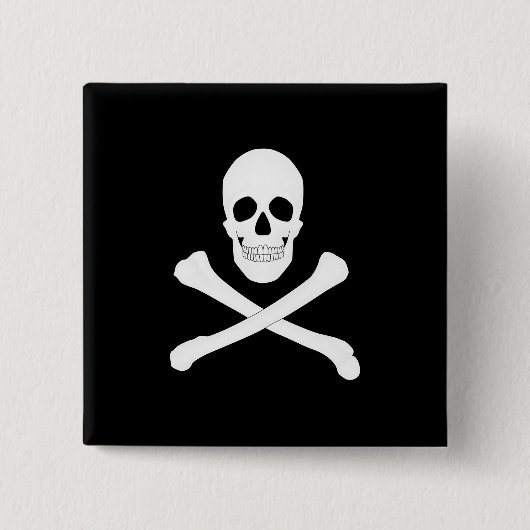 Pirate (Jolly Roger) vlag Vierkante Button 5,1 Cm (Voorkant)